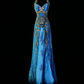 Blue Spaghetti Strap Beaded Elegant Luxury Prom Gown, Evening Formal Dress gh7327