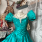 Teal Fitted Waist Slim Retro Elegant Prom Dress, Evening Gown gh7207
