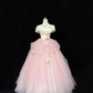 Blush Pink Satin Cinched Waist Voluminous Tulle Skirt Long Elegant Romantic Dress, Wedding Gown gh7845