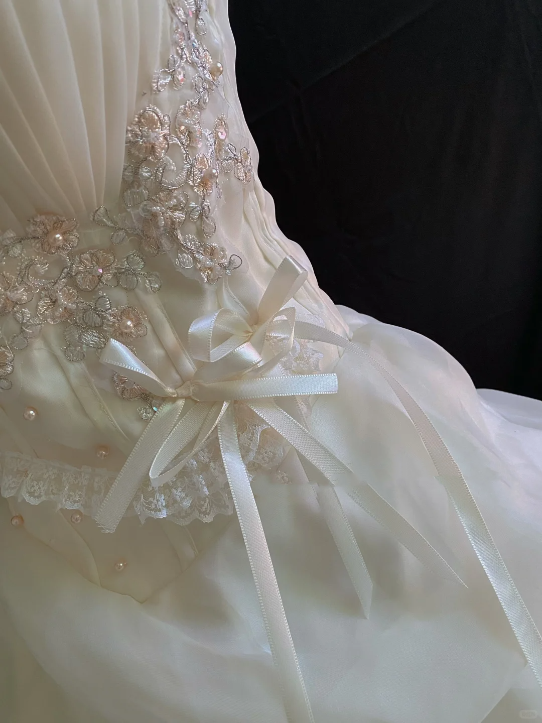 Light Apricot Strapless Romantic Gown with Cinched Waist and Voluminous Princess Skirt, Wedding Dress & Bridal Gown gh8235