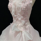 Blush Pink Halter Romantic Bridal Gown, Embroidered, Cinched Waist, Vintage Elegant Voluminous Designer Skirt, Wedding Dress gh8150