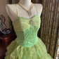 Fresh Green Spaghetti Strap Waist-Cinched Voluminous Skirt Prom Dress, Birthday Ball Gown, Evening Party Gown gh7280