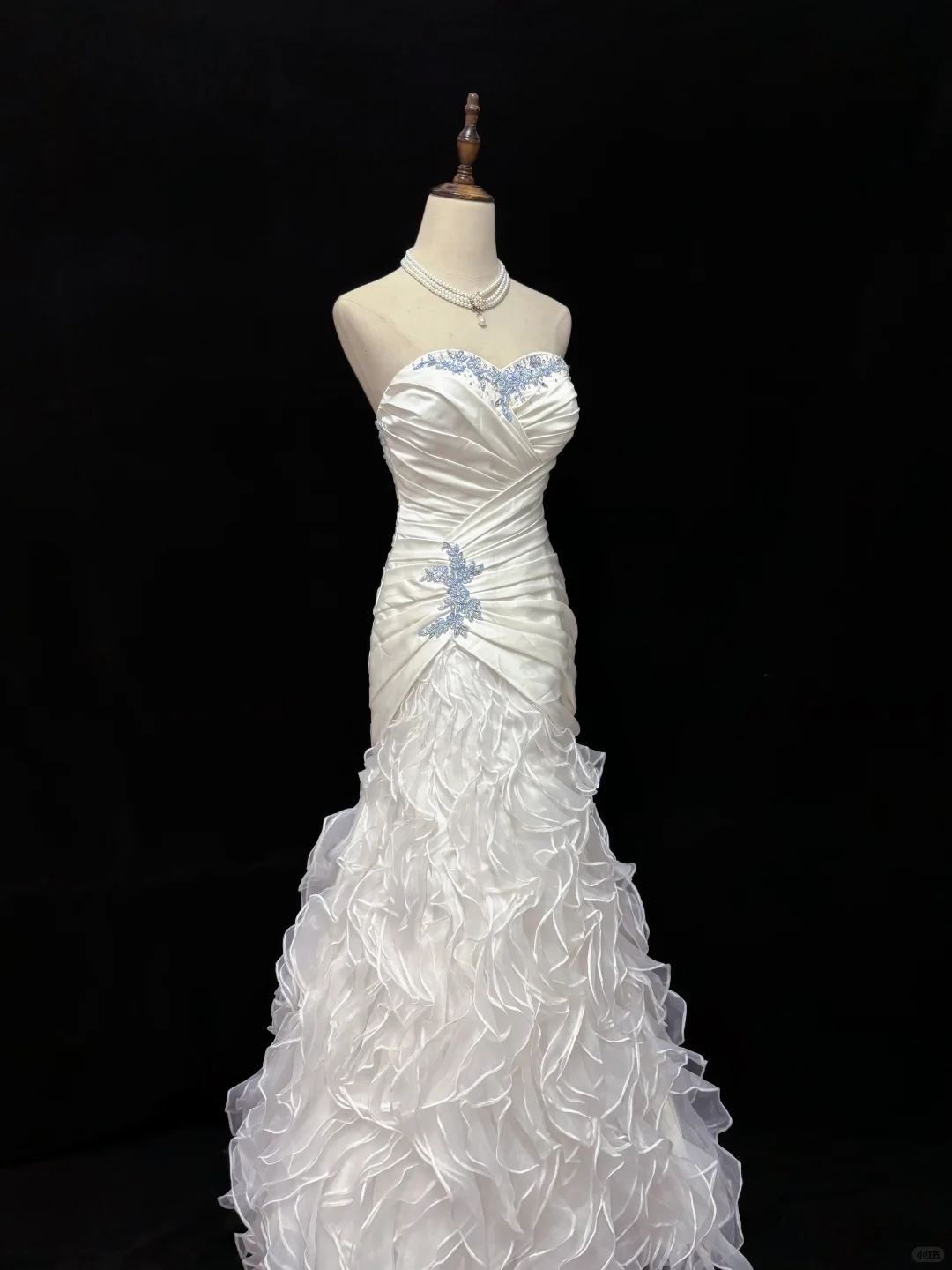 White Satin Strapless Romantic Long Gown, Cinched Waist & Slim Bodycon Fit, Wedding Dress & Bridal Gown gh8190