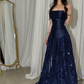 Navy Blue Strapless Fitted Waist Slim Elegant Prom & Evening Gown gh7308
