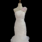 Blush Pink One-Shoulder Sexy Long Romantic Wedding Dress, Fitted Waist, Bodycon Silhouette gh8331