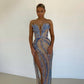 Wunderschönes, sexy, elegantes Ballkleid mit Perlen, tiefem Ausschnitt und langem Schlitz, Abendkleid, Partykleid gh2974