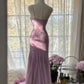 Pink Purple Gorgeous Shiny Elegant Exquisite Beaded Mermaid Slim Fit Long Chiffon Spaghetti Straps Tulle Sequins Formal Prom Dress Evening Dress Party Dress gh3654