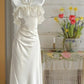 girlhomeshops--White Ruffled Long Chiffon Homecoming Dress gh5697