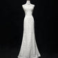 White Retro Fashion Sweetheart Neck Elegant Exquisite Lace Long Lace Tulle Floor Length Trailing Ball Gown Evening Gown Prom Gown Wedding Dress gh3873