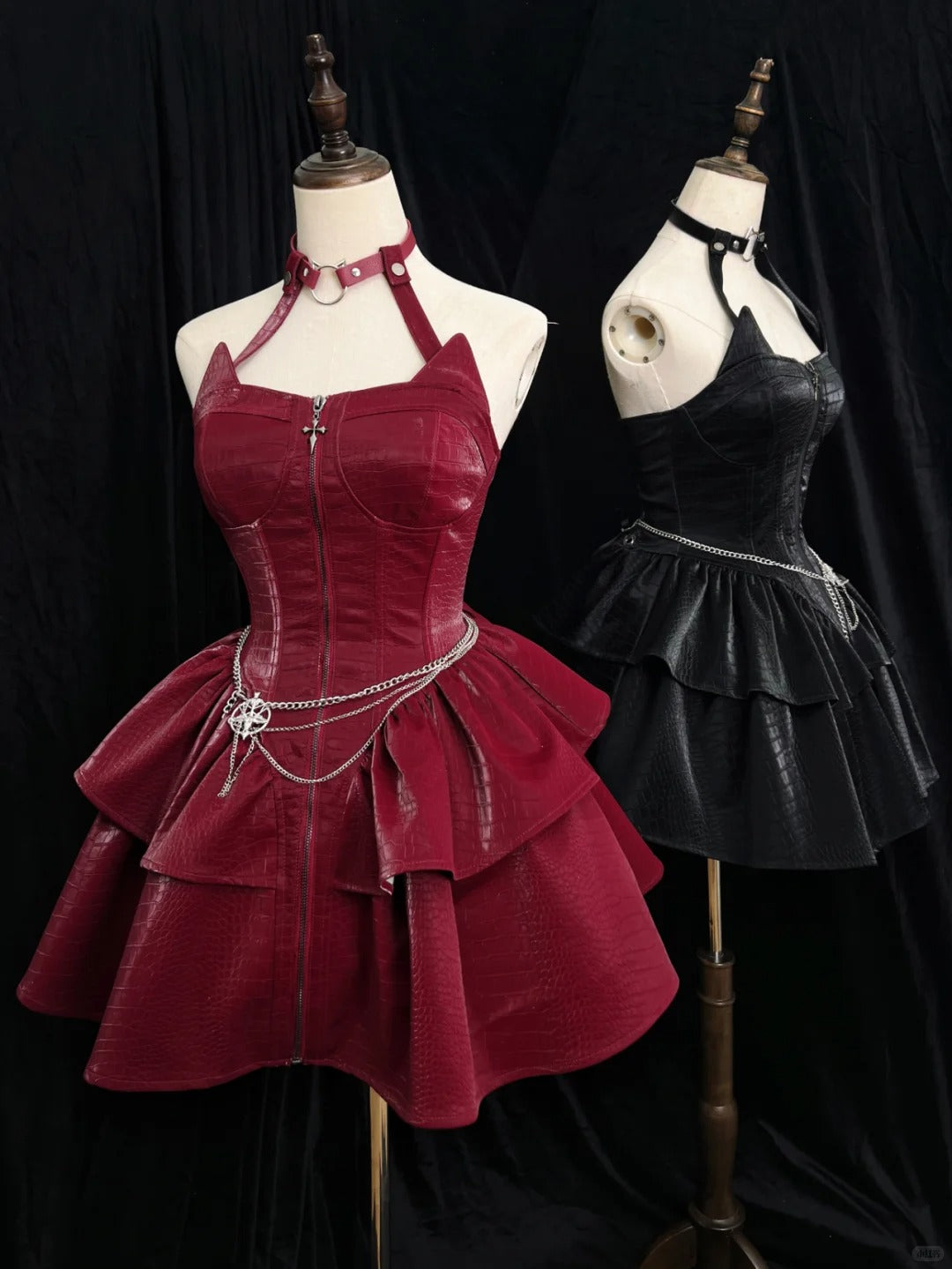 girlhomeshops-Schwarz/Rot Kurzes Homecoming-Kleid Halloween-Partykleid Halloween-Kostüm-Outfit Halloween gh5771