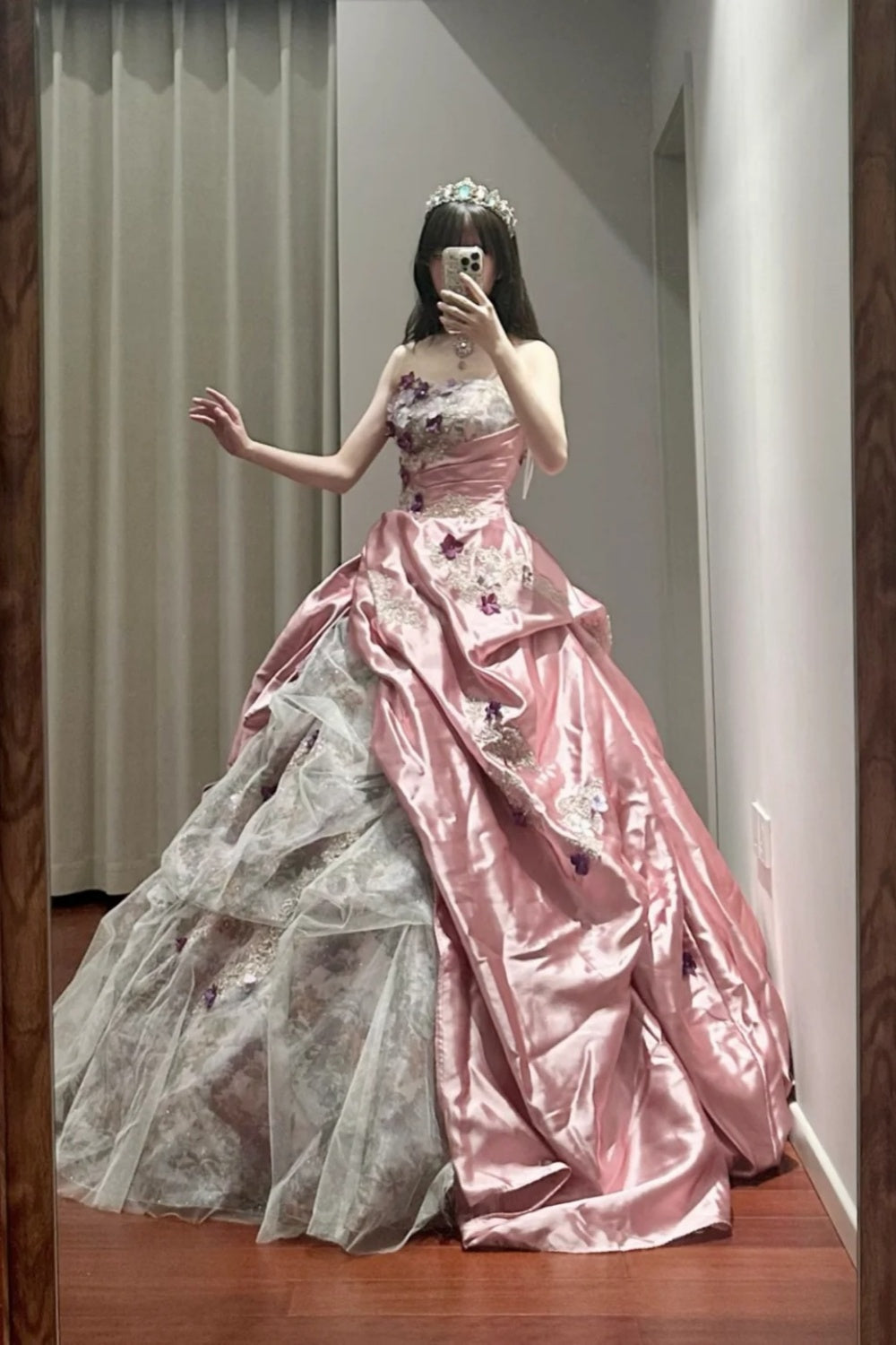 Pink Princess Long Ball Dress gh6659