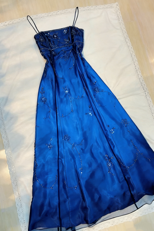 Burgundy Spaghetti Straps Exquisite Beaded Long Tulle Ball Gown Evening Dress prom dress gh3208