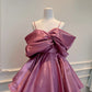 Lila kurzes Satin-Abendkleid/Geburtstagskleid gh6799