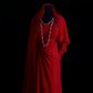 Red long tulle evening gown gh6852