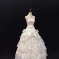 Blush Pink Strapless Embroidered Cinched Waist Voluminous Skirt Vintage Romantic Dress, Wedding Gown gh7998