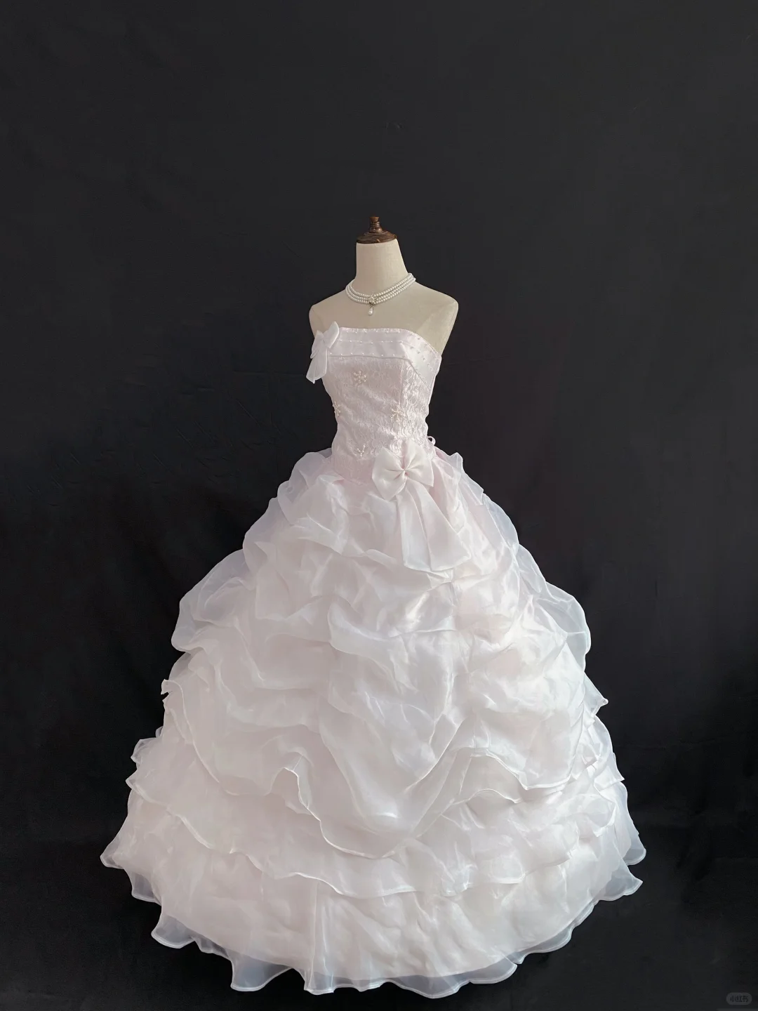 Blush Pink Strapless Long Romantic Gown, Cinched Waist, Voluminous Princess Skirt, Wedding Dress & Bridal Gown gh8217