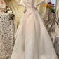 White exquisite bead long satin ball dress, evening dress, wedding dress gh4511