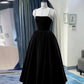 Cute velvet pearl short A line prom dress homecoming dress  10526