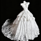 girlhomeshops – Weißes, wunderschönes und exquisites langes Spitzenhochzeitskleid gh6281