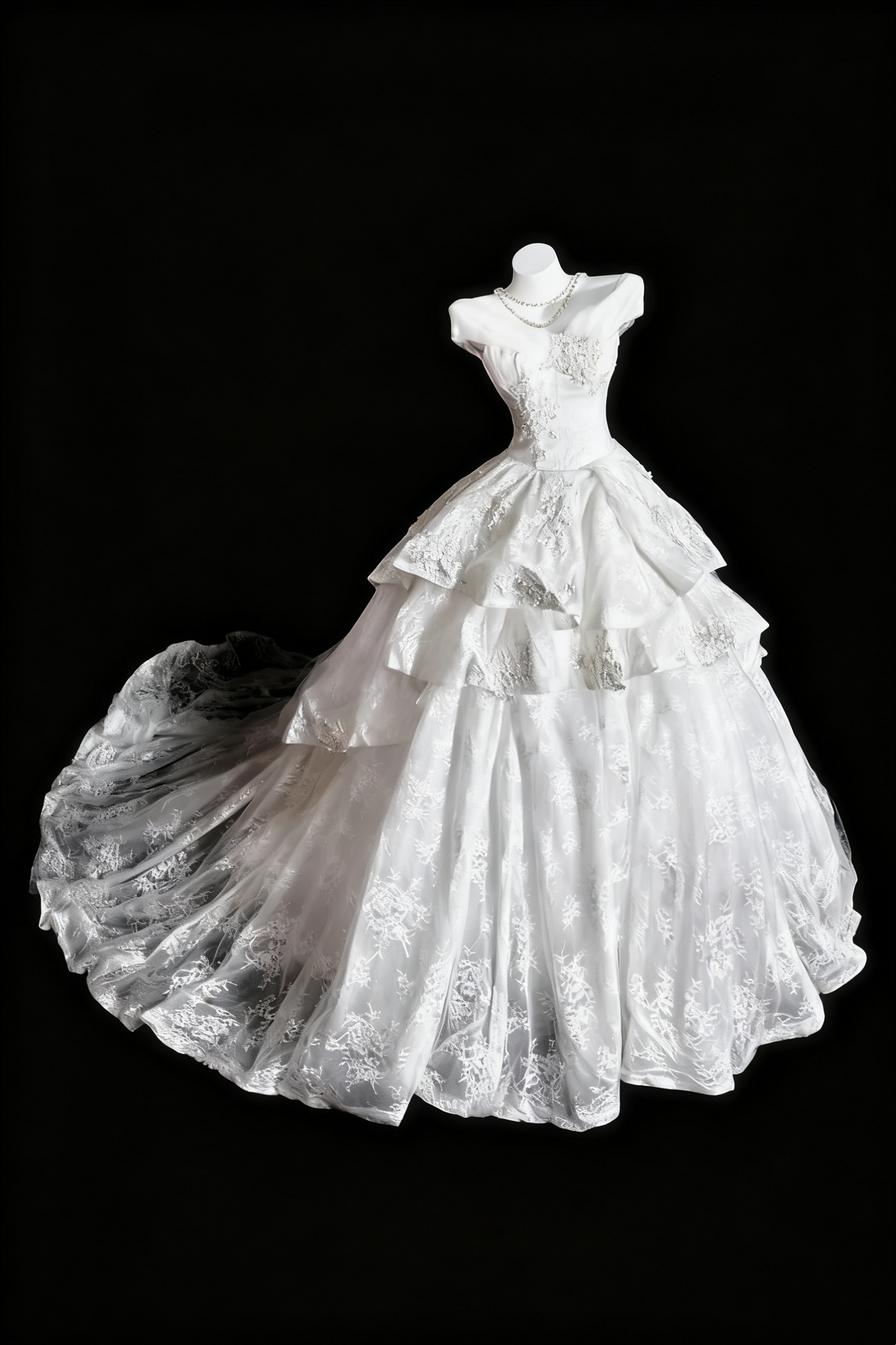 girlhomeshops – Weißes, wunderschönes und exquisites langes Spitzenhochzeitskleid gh6281