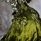 Robe de soirée longue en satin vert, magnifique et exquise, avec perles, gh4500