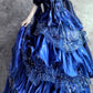 A gorgeous, shimmering blue long tulle ball gown gh6848