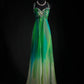 Green Gradient Exquisite Bead Decoration Long Formal Dress gh6768
