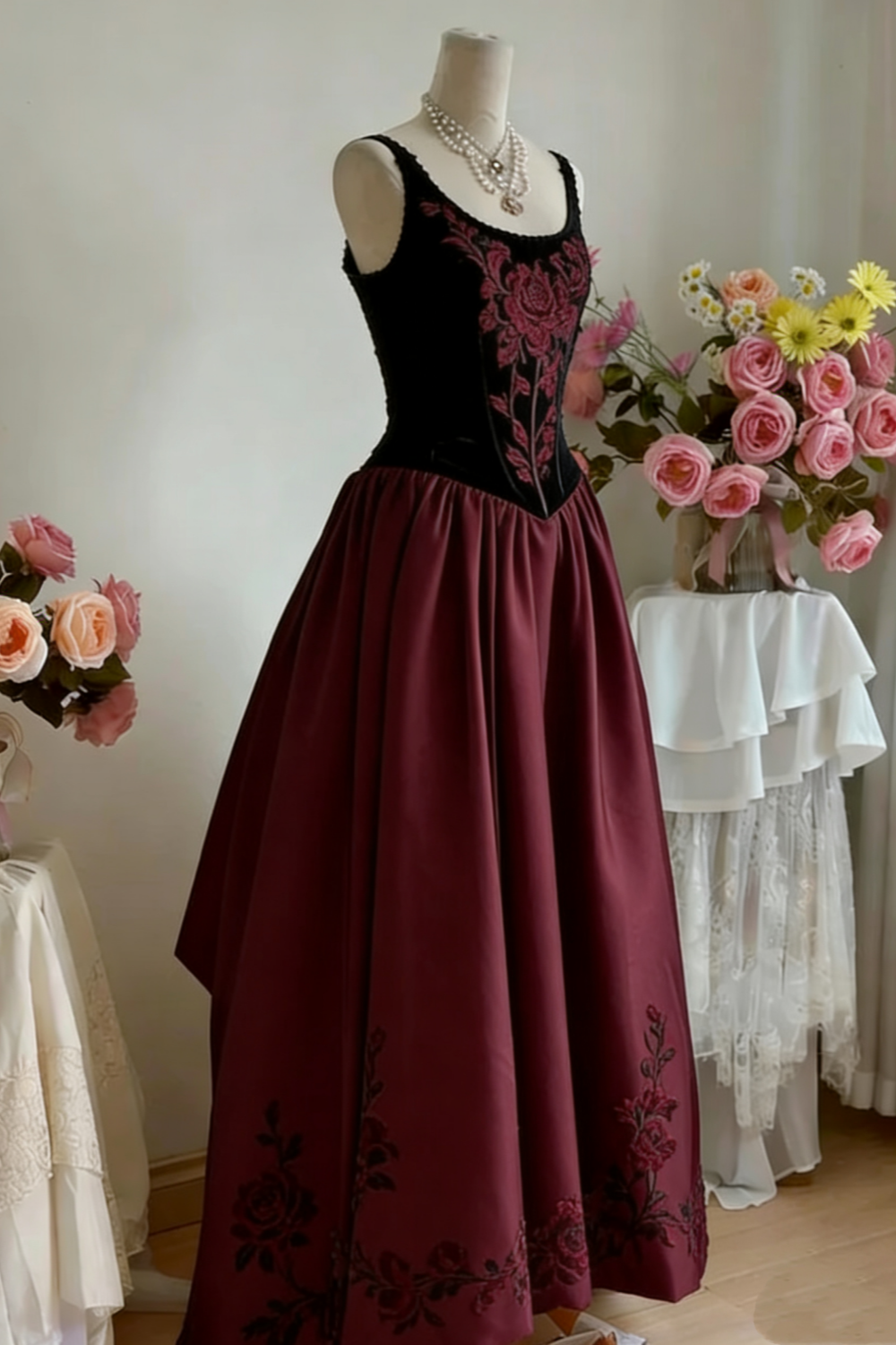Vintage Velvet Holiday Dress, Exclusive Original Design Dress, Formal Dress, Ball Dress gh6540