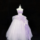 Lavender Spaghetti Strap Cinched Waist Voluminous Princess Skirt Romantic Dress, Wedding Gown gh7912