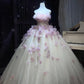 Exquisite floral long tulle ball gown/wedding dress gh6854