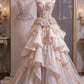 Robe de soirée élégante en tulle rose, magnifique et scintillante, style princesse, tenue de bal, gh4732