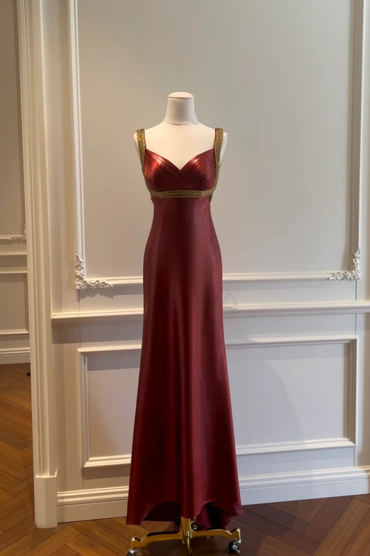 Robe vintage en cuir rouge gh6796