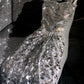 girlhomeshops - Robe de bal longue scintillante à paillettes argentées gh5696