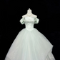 Sage Green Off-the-Shoulder Cinched Waist Voluminous Princess Skirt Long Romantic Dress, Wedding Gown gh7865