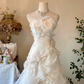 White strapless vintage elegant long gown for party and evening banquet gh7133