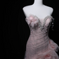 Light Pink Strapless Beaded Waist-Cinched Bodycon Elegant Evening Dress, Fairy Gown, Romantic Gown gh7463