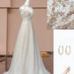 Champagner-Gold glänzendes elegantes Tüll langes Ballkleid Abendkleid Partykleid gh4870