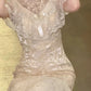 girlhomeshops-Birthday dress Lace Embroidery High-neck Gown, Retro Elegance Shows Feminine Softness gh5898