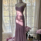 Pink Purple Gorgeous Shiny Elegant Exquisite Beaded Mermaid Slim Fit Long Chiffon Spaghetti Straps Tulle Sequins Formal Prom Dress Evening Dress Party Dress gh3654