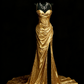 Robe sirène dos nu bleu scintillant style galaxie irisée - Robe de soirée et tapis rouge sur le thème des étoiles gh6570