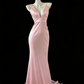 Robe de soirée longue en satin blanc style sirène, élégante, gh4474