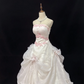 Blush Pink Strapless Embroidered Cinched Waist Voluminous Skirt Vintage Romantic Dress, Wedding Gown gh7998