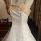 White Spaghetti Strap Waist-Cinched Voluminous Skirt Elegant Vintage Prom Gown, Graduation Dress, Wedding Dress gh7263