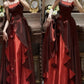 Robe de soirée longue en satin et tulle à fleurs, tenue de bal, de remise de diplôme, bordeaux, exquise, perlée, gh4255