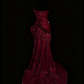Robe de soirée bustier sans manches, style luxueux et sexy | Robe longue sirène en satin bordeaux scintillant, idéale pour un gala, un bal, des fiançailles ou un banquet (gh6421)