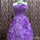 Purple Beaded Princess Tulle Short Homecoming Gown Prom Dress gh4643
