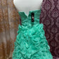Grün/Blau Perlenbesetztes Prinzessin-Tüll-Kurzballkleid gh4642