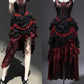 Girlhomeshops-Black red elegant long corset tulle prom dress evening gown gh5345