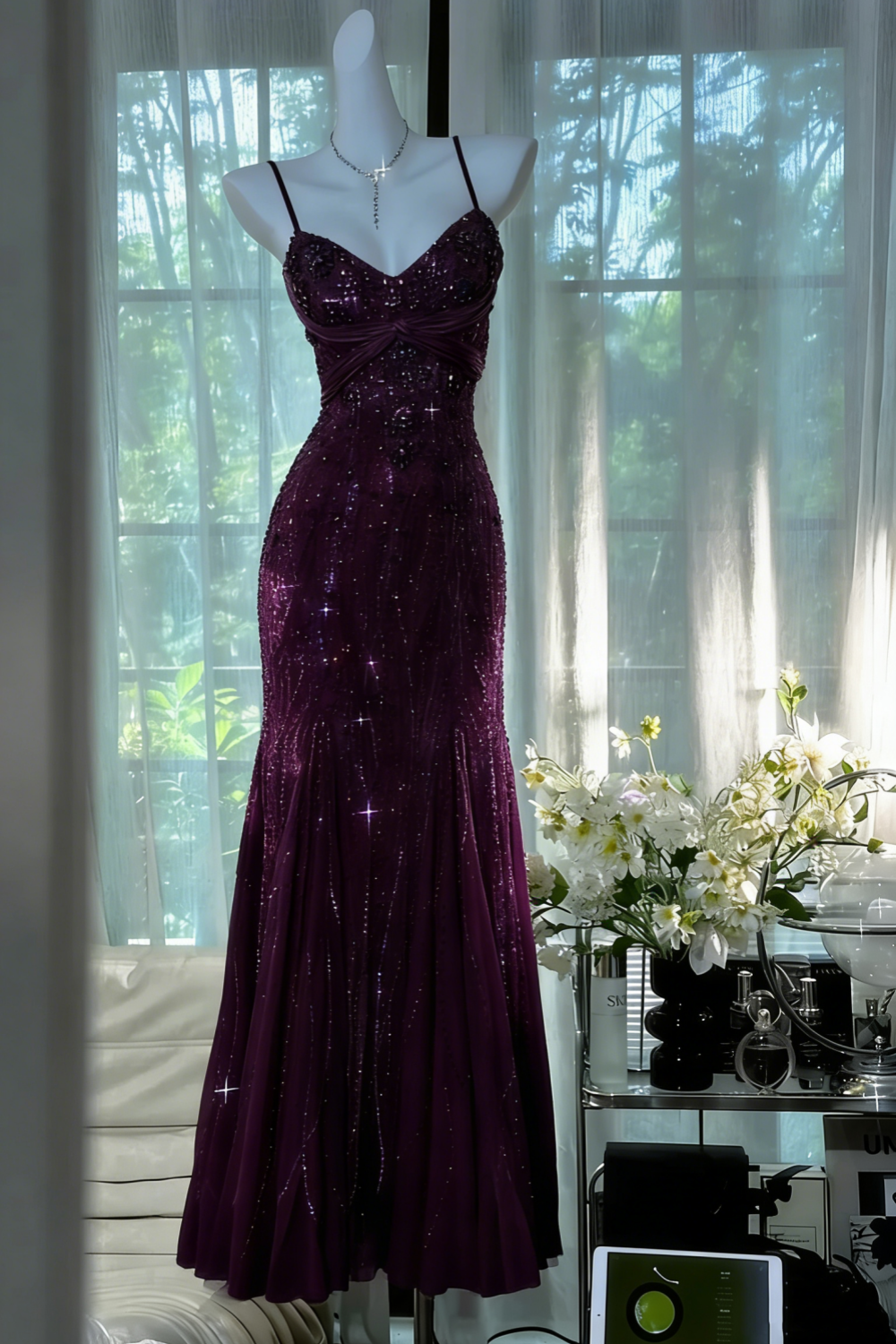 Vintage Beading Long Elegant Chiffon Homecoming Dress Ball Dress Evening Dress Birthday Party Dress Date Dress Prom Dress gh4681