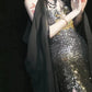 Blue gorgeous exquisite beaded long satin ball gown evening dress party dress gh4503